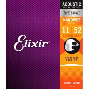Encordoamento Elixir para Violão Aço 011 Bronze 80/20 Nanoweb